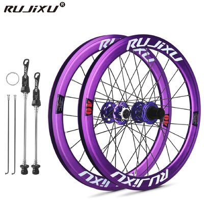 Bon prix Série de roues de vélo pliable légère de 20 pouces avec jantes en alliage d'aluminium à double paroi et frein à disque en ligne