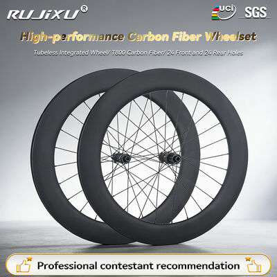 Prezzo buono Ruote T800 in fibra di carbonio altezza 75mm con freno a disco e mozzo a cricchetto da 36T per bici da strada in linea