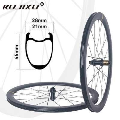 Ein guter Preis. RUJIXU 700C 3.7 Kohlenstofffaser Spoken Road Bike Wheeset mit 45mm Höhe 36T Planetary Ratchet Hub und T800 Kohlenstofffaser Konstruktion Online
