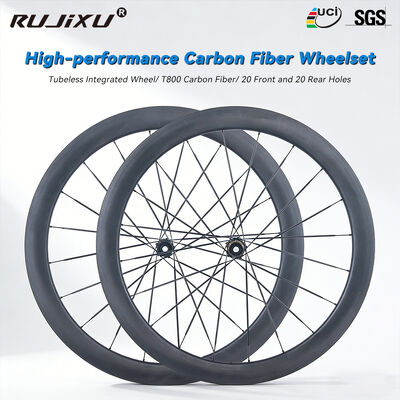 Prezzo buono RUJIXU 50mm Fibra di carbonio Disco freno Bicicletta stradale Wheelset 36T Ratchet Hub 3,7mm Fibra di carbonio Specchi in linea