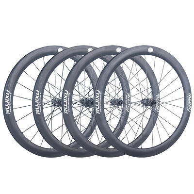Ein guter Preis. 700c Kohlenstofffaser-Rad-Set T800 Kohlenstofffelder, 24 Löcher, Zentralsperre Scheibenbremse & Thru-Axle Hub Leichtgewicht 50mm hoch Online