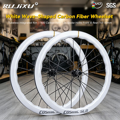 Ein guter Preis. RUJIXU Road Bike T800 Kohlenstofffaser 4550mm Höhe Scheibenbremse 24H 700C 3,2mm Spoke 36T Ratchet Tiefen Klemm/Rohrleisten ohne Reifen Fahrrad Online